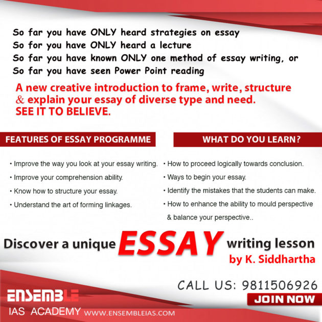 Essay Writing Lesson for Civil Services